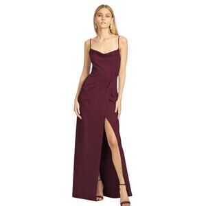 SACHIN + BABI Dress Size 0 Evening Gown NEW Paulina Deep Wine Maroon Slit